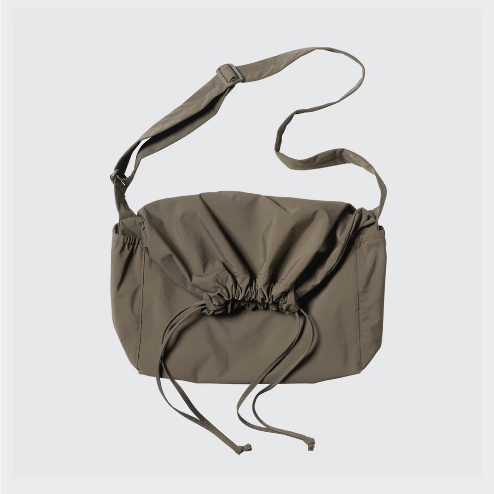 Olive Green Drawstring Shoulder Bag